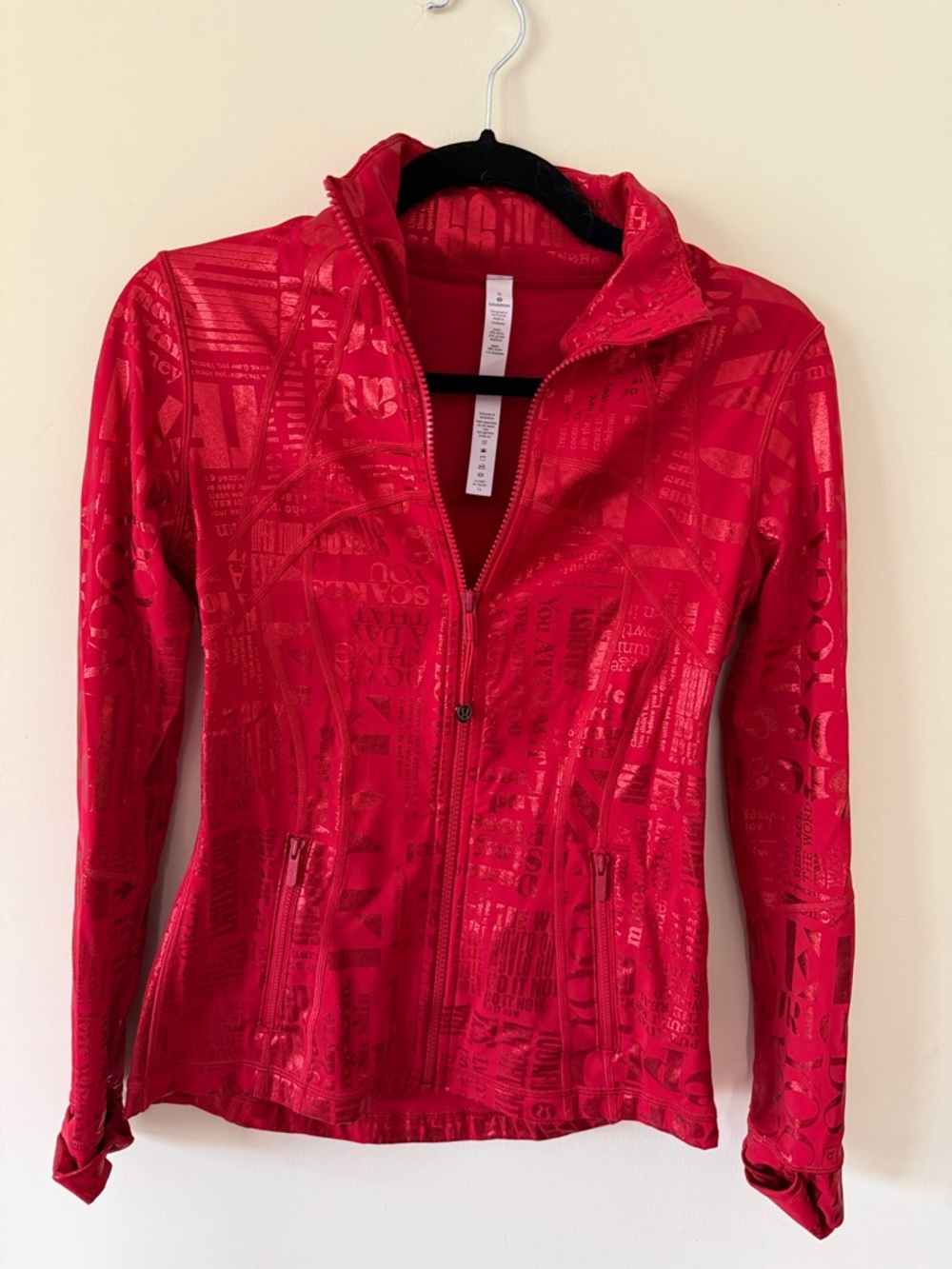lululemon Define Red Patterned Zip Jacket